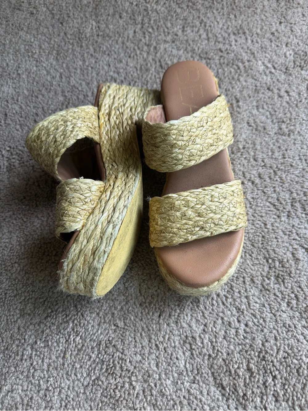 Beach by Matisse Raffia Platform Sandals Sz 8
